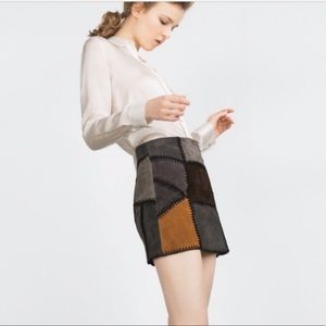 ZARA suede mini skirt